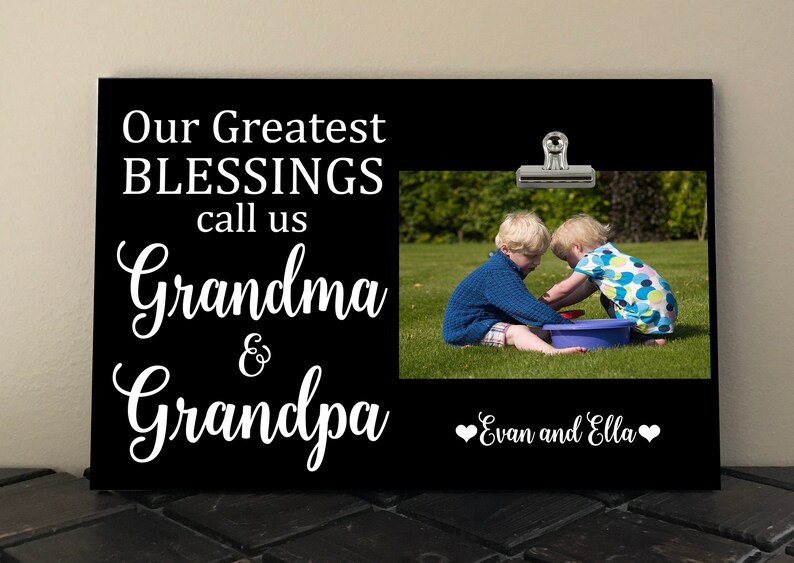 Nana Papa Pops FREE Design Proof Mimi Our Greatest Blessings call us GRANDMA /& GRANDPA Christmas Gift Photo Clip Frame 8x12 og01