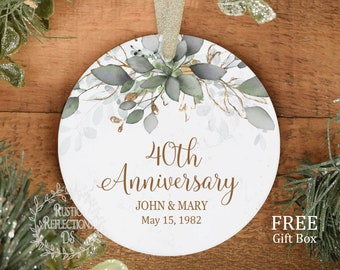 40th ANNIVERSARY Gift, Parents Anniversary Gift, Anniversary Ornament, Golden Anniversary, 25th Anniversary, 15th, 10th, 5th  OR87