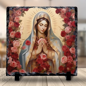 VIRGEN DE GUADALUPE Slate, Religious Gift, Christian Keepsake for Her, Lady of Guadalupe Stone, Nuestra Señora de Guadalupe, Virgin Mary