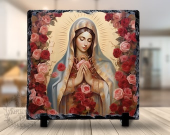 VIRGEN DE GUADALUPE Slate, Religious Gift, Christian Keepsake for Her, Lady of Guadalupe Stone, Nuestra Señora de Guadalupe, Virgin Mary
