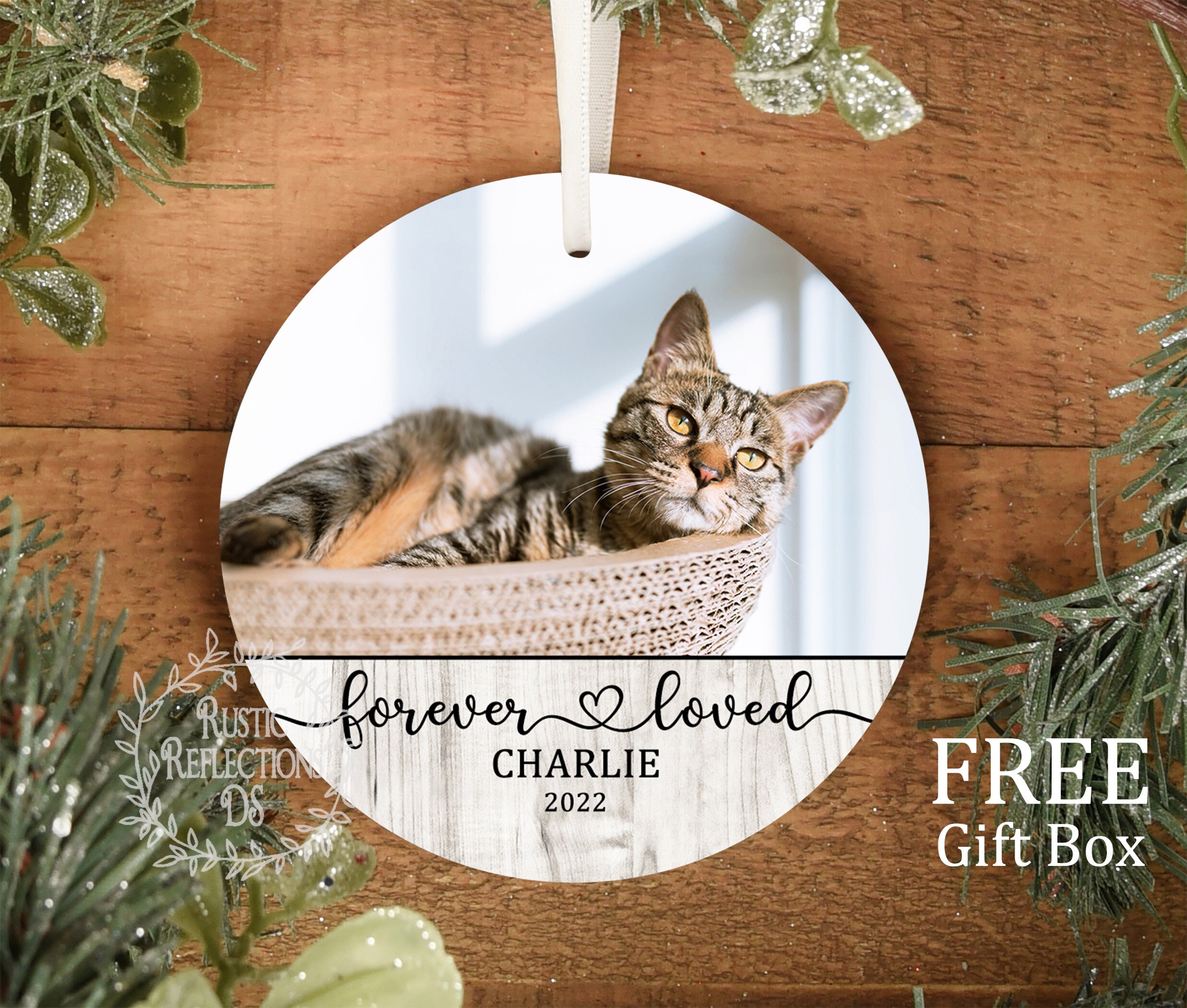 Custom Porcelain Pet Ornament Personalized, Pet Photo Gift, Cat ...