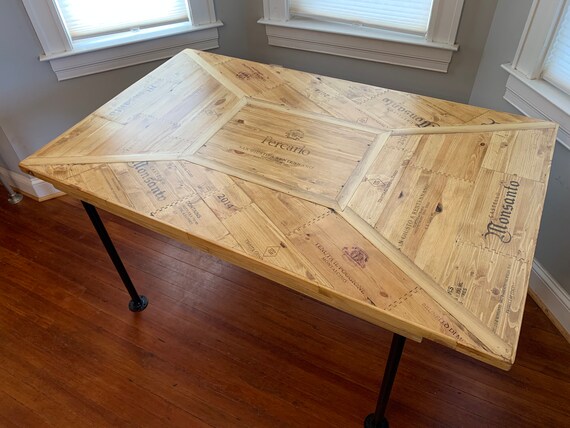 wine crate dining table