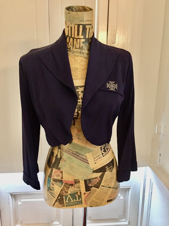 1940's cropped gaberdine jacket