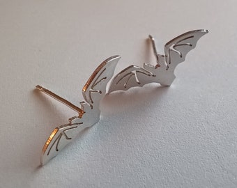 Bat Stud Earrings/ Handmade Sterling silver