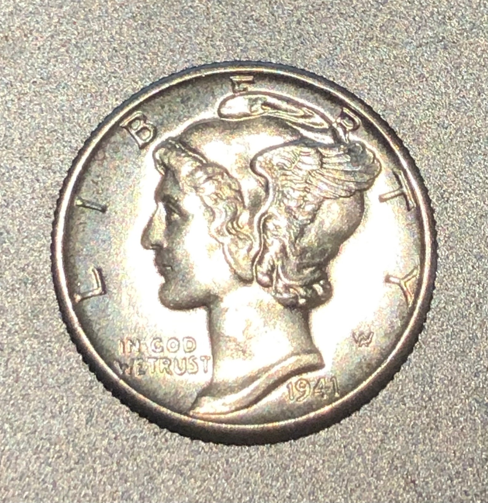 เหรียญเงิน Mercury Dime รุ่น 1941-D Ch BU FB BET-123