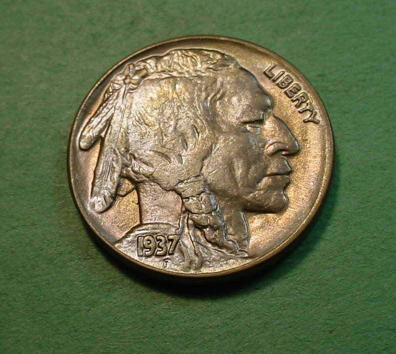 VERY FINE* *FREE SHIPPING* 1937 P INDIAN HEAD /"BUFFALO/" NICKEL *VF