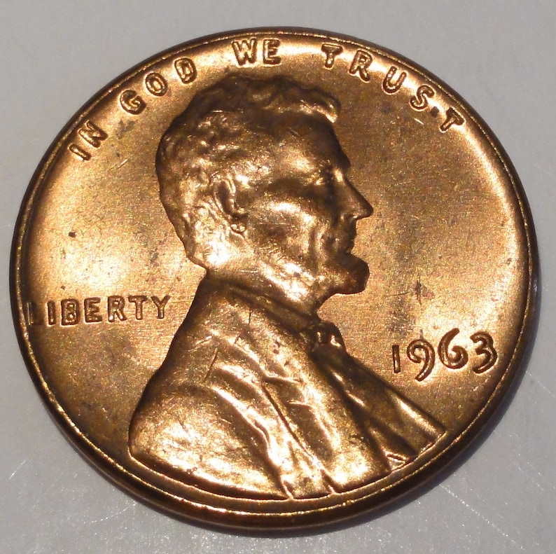 1963-P Lincoln Memorial Cent Gem Brilliant Uncirculated Red The Coin You See is the Coin You Get #MET0224