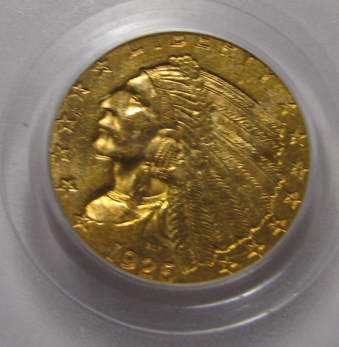 PCGS MS61 2.5 Dollar Gold Indian Coin Gift for Fathers Etsy