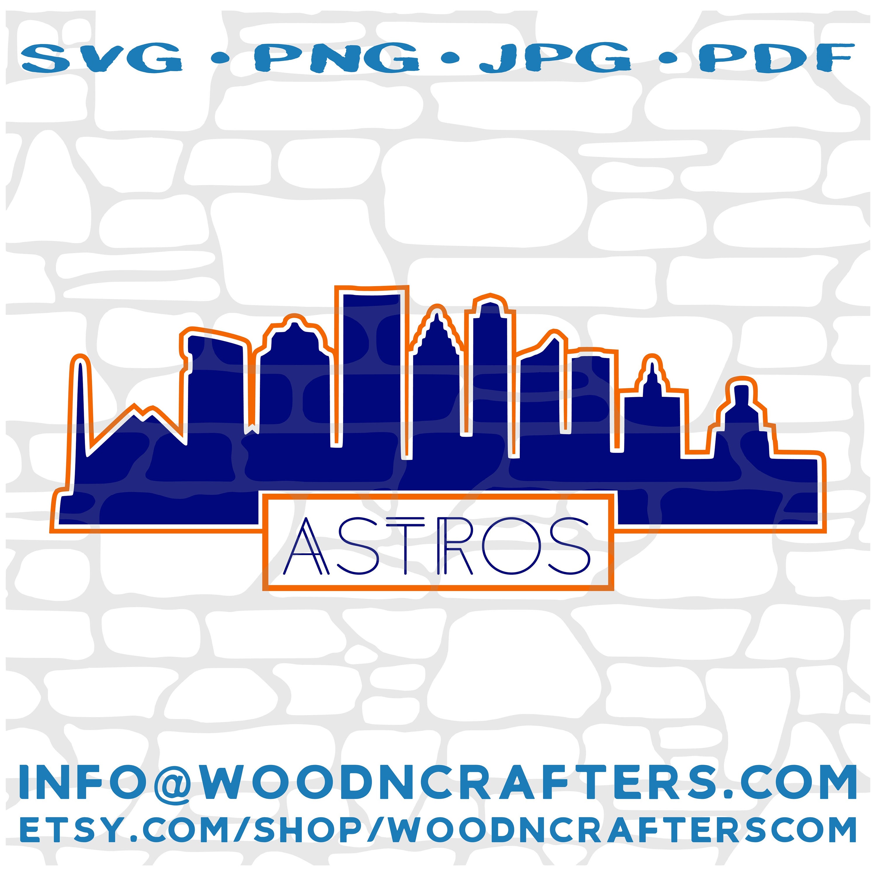 Houston Astros Skyline Simple Svg Png Jpg DIGITAL FILE Etsy