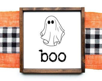 Halloween Boo Sign, Halloween Wooden Sign, Halloween Decor Sign, Farmhouse Halloween Decor, Halloween Farmhouse Sign, Ghost Wood Sign