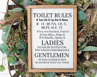 Funny Bathroom Wall Decor, Funny Bathroom Signs, Rustic Bathroom Wall Decor, Bathroom Wall Decor Funny, Farmhouse Bathroom Signs, Wood Signs