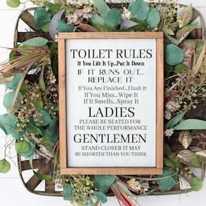 Funny Bathroom Wall Decor, Funny Bathroom Signs, Rustic Bathroom Wall Decor, Bathroom Wall Decor Funny, Farmhouse Bathroom Signs, Wood Signs
