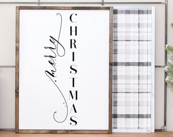 Merry Christmas Sign, Christmas Entry Sign, Wood Christmas Sign, Holiday Sign, Farmhouse Christmas Decor, Christmas Decorations, Large Sign