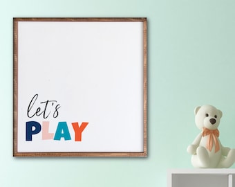 Kids Playroom Sign, Kids Playroom Wall Art, Playroom Wall Decor, Playroom Decor Kids, Play Room Decor, Colorful Sign for Kids, Large Sign