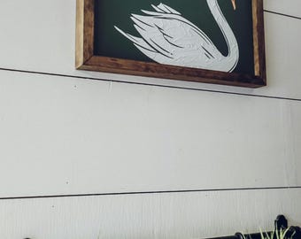 Textured Swan Wall Art, Swan Wall Decor, Swan Decor, Framed Textured Art, Vintage Inspired Wall Art, Textured Wall Art, Minimalist Decor