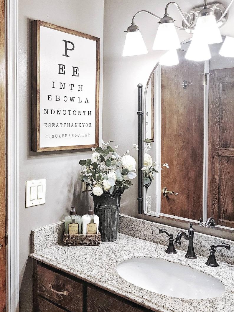 Funny Bathroom Decor Pee in the Bowl not on the Seat Sign Funny Bathroom Signs Bathroom Wall Decor Farmhouse Bathroom Decor image 1