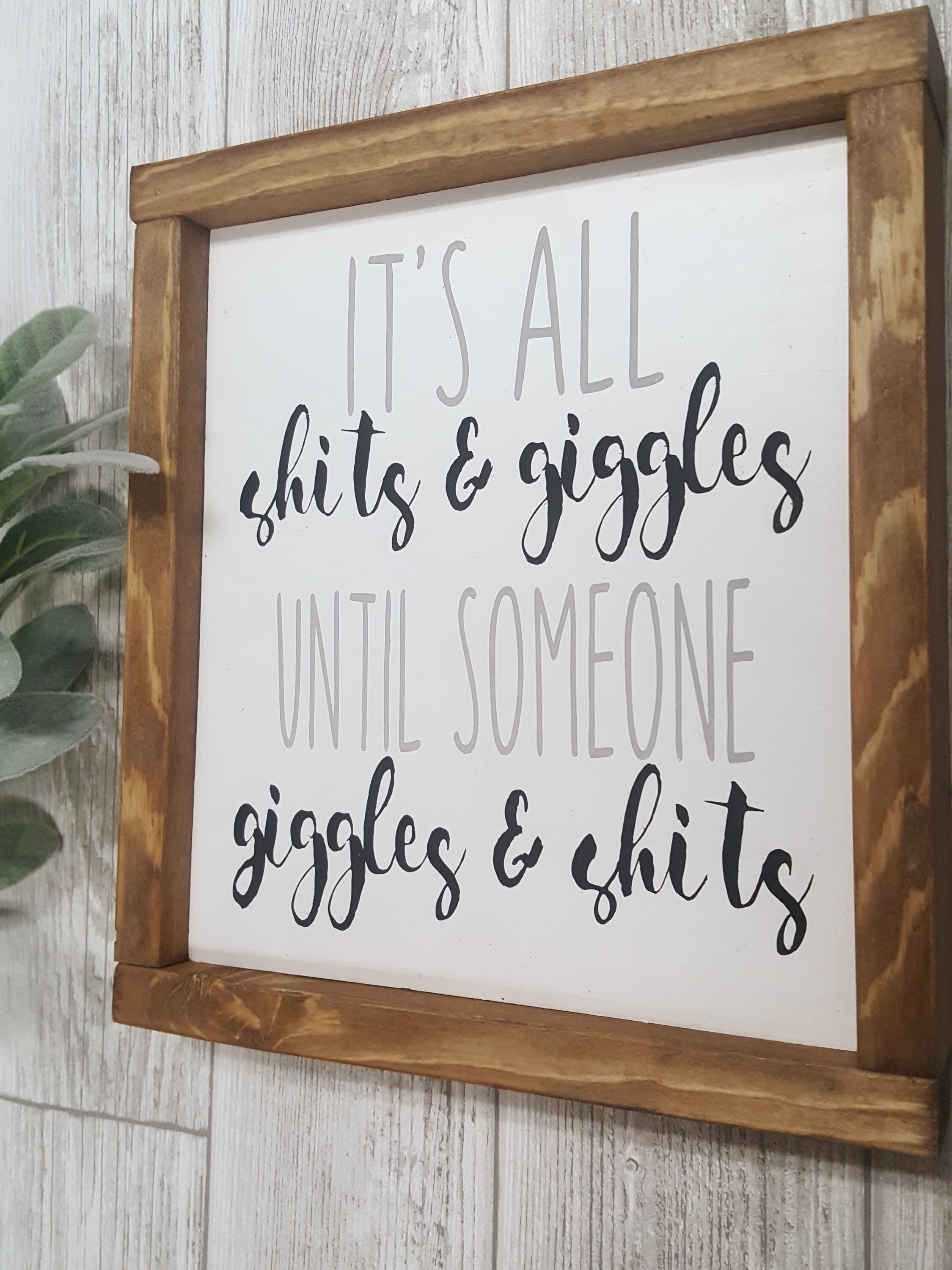 SKYC Targa In Metallo 20x30 Cm - Scritta Umoristica 'It's All Shits And Giggles...' - Stile Vintage Per Bagno, Officina, Pub - Decorazione Da Parete