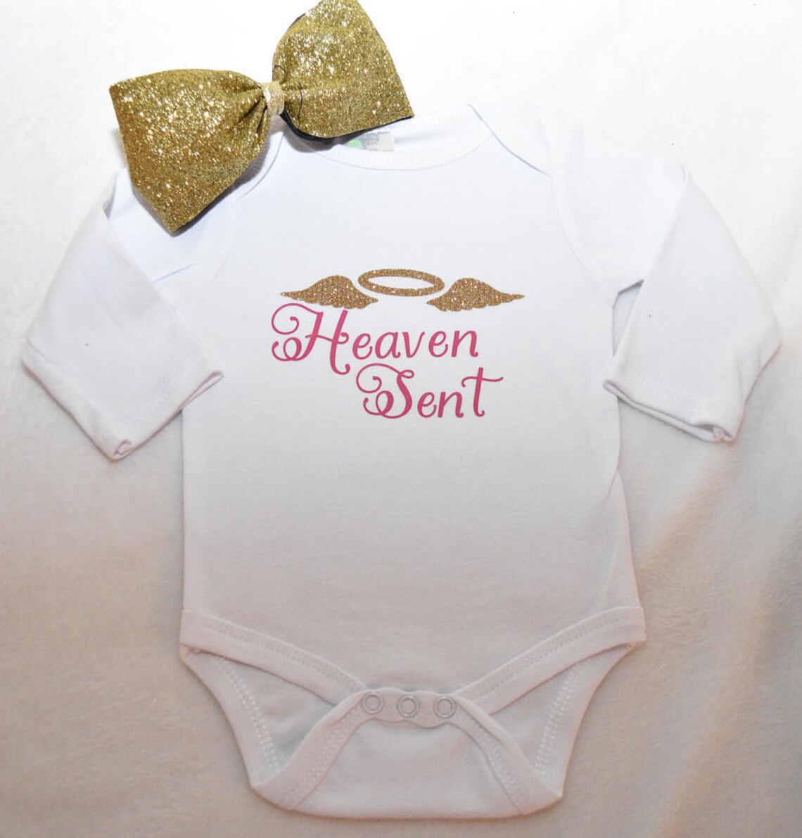 Heaven Sent Onesie w/ Halo et Angel Wings 36 mois Etsy