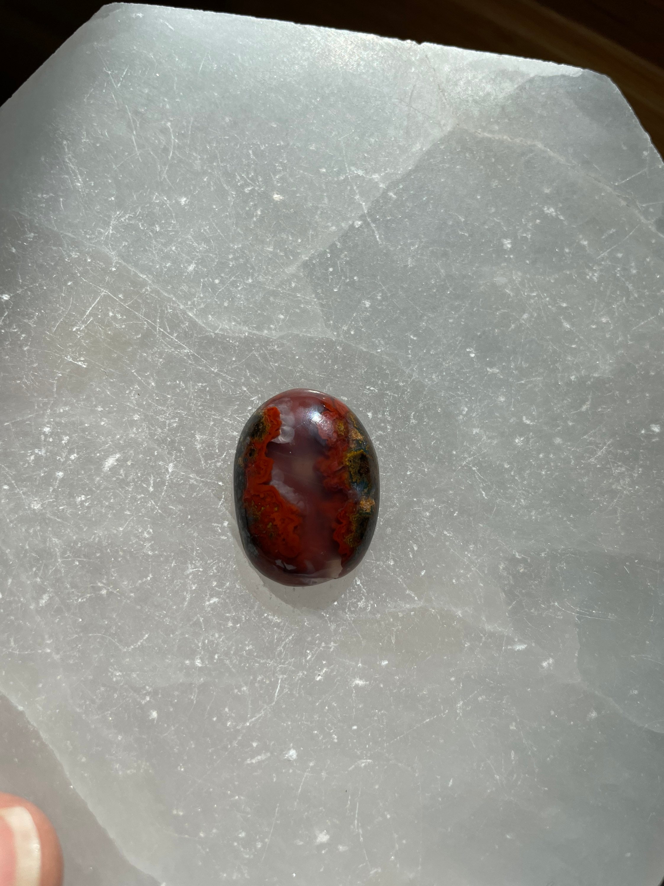 Moroccan Seam Agate Cabochon 27.5 x 19.1 mm Oval Cabochon Gemstone Jewelry Supplies 23.3 carats Moroccan Seam Agate Cabochon 27.5 x 19.1 mm Oval Cabochon Gemstone Jewelry Supplies 23.3 carats