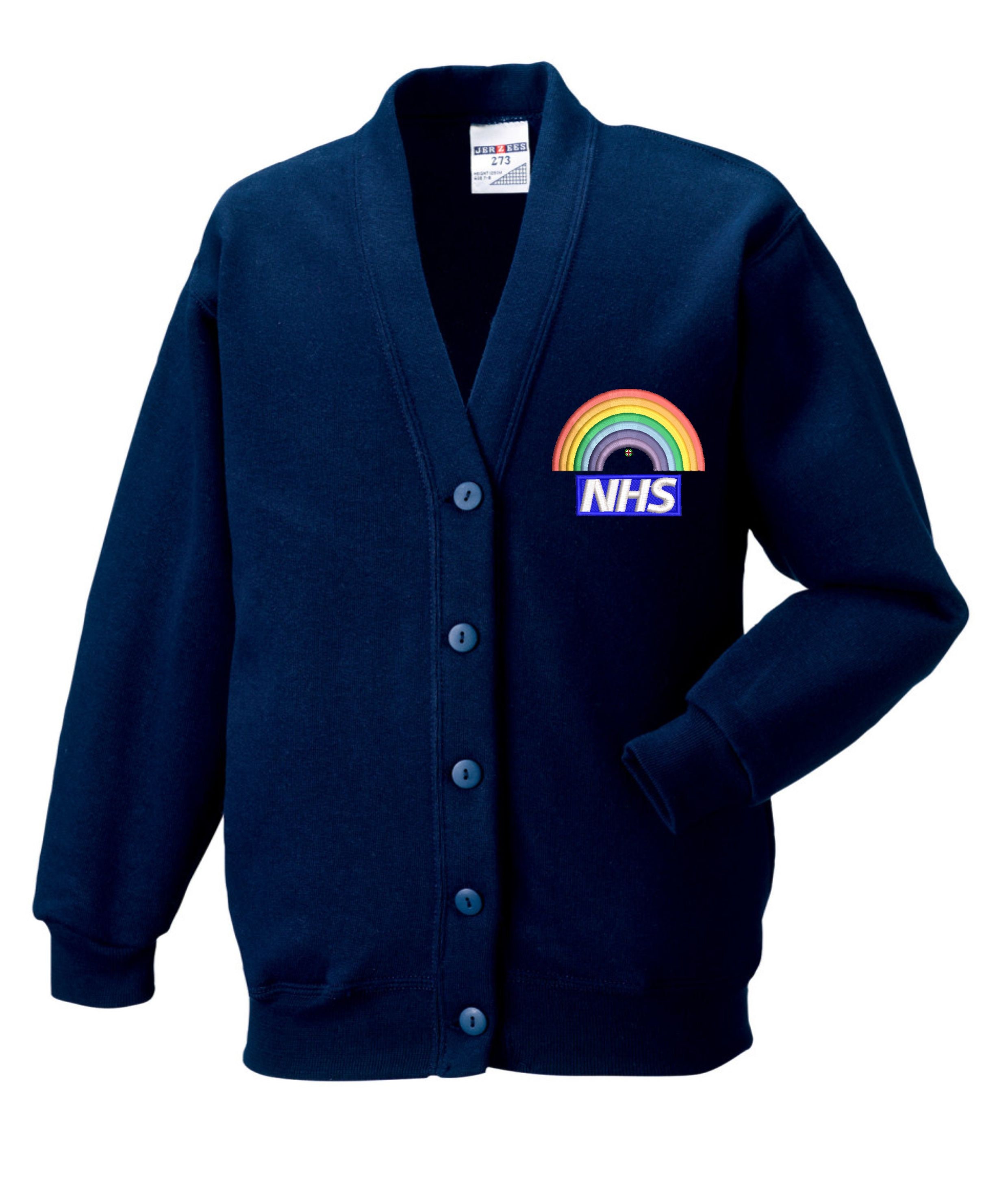 NHS Rainbow Embroidered Logo Staff Uniform CARDIGAN. NHS Etsy