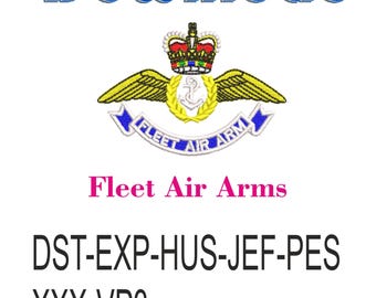 Diseño de bordado de Fleet Air Arms (descarga instantánea) Patrón de bordado digital
