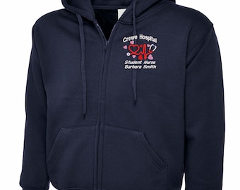 Sudadera con capucha para estudiantes de enfermería del NHS – Logotipo de enfermería bordado / Personalizada (Reino Unido)
