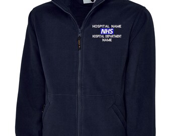 NHS Fleece Jacket Personalised Embroidered Logo Staff Uniform. - Etsy UK