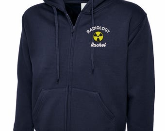 Sudadera con capucha de la Unidad de Radiología del NHS, logotipo bordado personalizado de enfermera