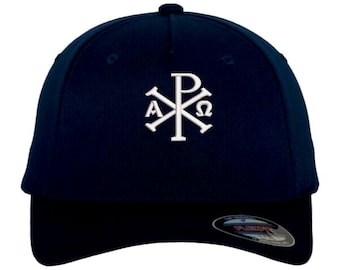 Gorra bordada de sarga de algodón Christian Chi Rho