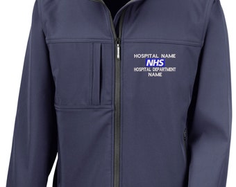 NHS Embroidered Logo Staff Uniform Softshell Jacket. NHS Workwear Softshell