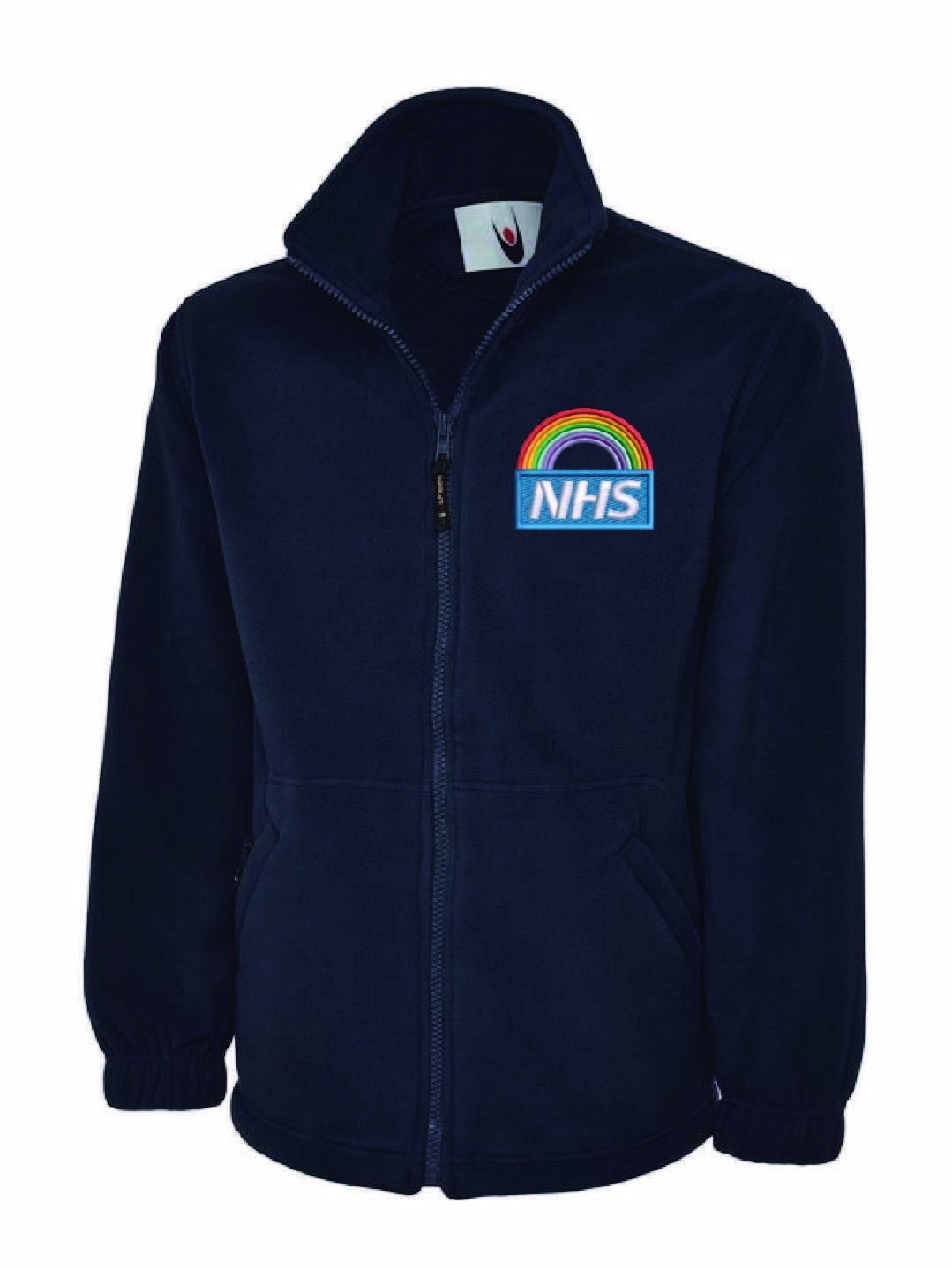 NHS Rainbow Embroidered Logo Staff Uniform Fleece Jacket. NHS Etsy UK