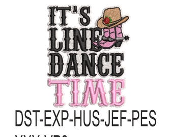 Diseño de bordado "Line Dance Time" (descarga instantánea) Patrones de bordado digitales
