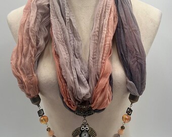 Owl Be Watching You - Double Infinity Scarf Necklace