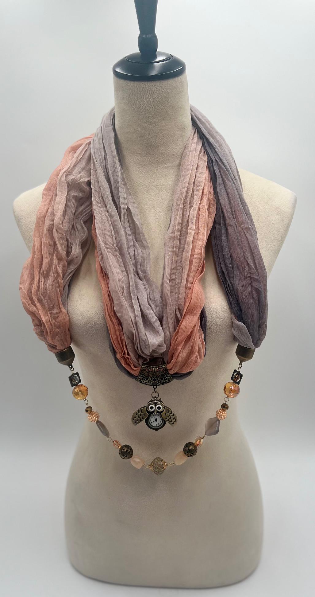 Owl Be Watching You - Double Infinity Scarf Necklace