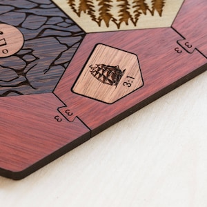 Wood Game Board | Exotic Hardwood | 5-6 Player Extension (Add-on), Laser Cut, Personalized