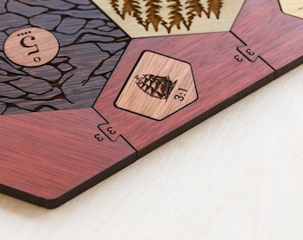 Wood Game Board | Exotic Hardwood | 5-6 Player Extension (Add-on), Laser Cut, Personalized