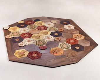 Tablero de juego de madera *Marineros* Expansión / Madera dura exótica / 3-4 o 3-6 jugadores, cortado a láser, personalizado
