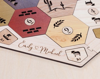 Wood Game Board | Nordic | 3-4 or 3-6 Player, Laser Cut, Personalized, Wedding