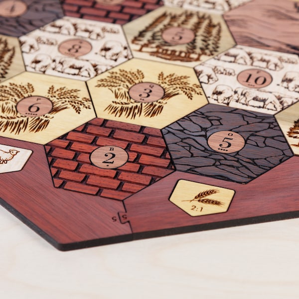 Wood Game Board | Exotic Hardwood | 3-4 or 3-6 Player, Laser Cut, Personalized