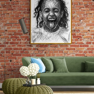 Girl. Drawing. Printable. Scribble.
