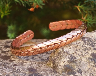 BRAIDED COPPER Bracelet | Handmade in Nepal | Hippie Boho | Pure Solid Copper | Himalayan Tibetan Jewellery | Unisex bangle