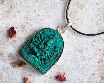 GROTE HANGER GANESH / Gesneden Ganesha / Made in Nepal / Hippie Boho-ketting / Etnische sieraden / Olifanthanger / Hindoe-hanger