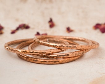 DAINTY COPPER BRACELET | Pure Copper | Handcrafted in Nepal | Natural healing jewellery | Hammered Bangle | Boho Chic Handmade Jewellery