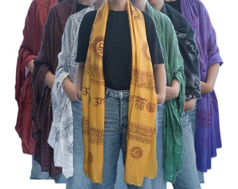 PREMIUM OM SHAWL | Handcrafted Spiritual Wrap | Made in Nepal | Scarf for Meditation, Prayer, Yoga, or Everyday Wear
