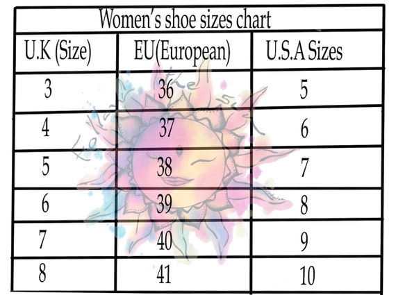 Unisex Shoe Size Chart