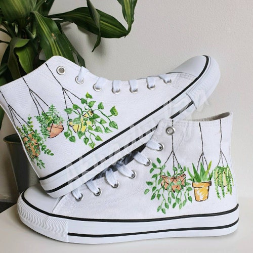 PLANTS Hand Painted Shoes Art / Urban -