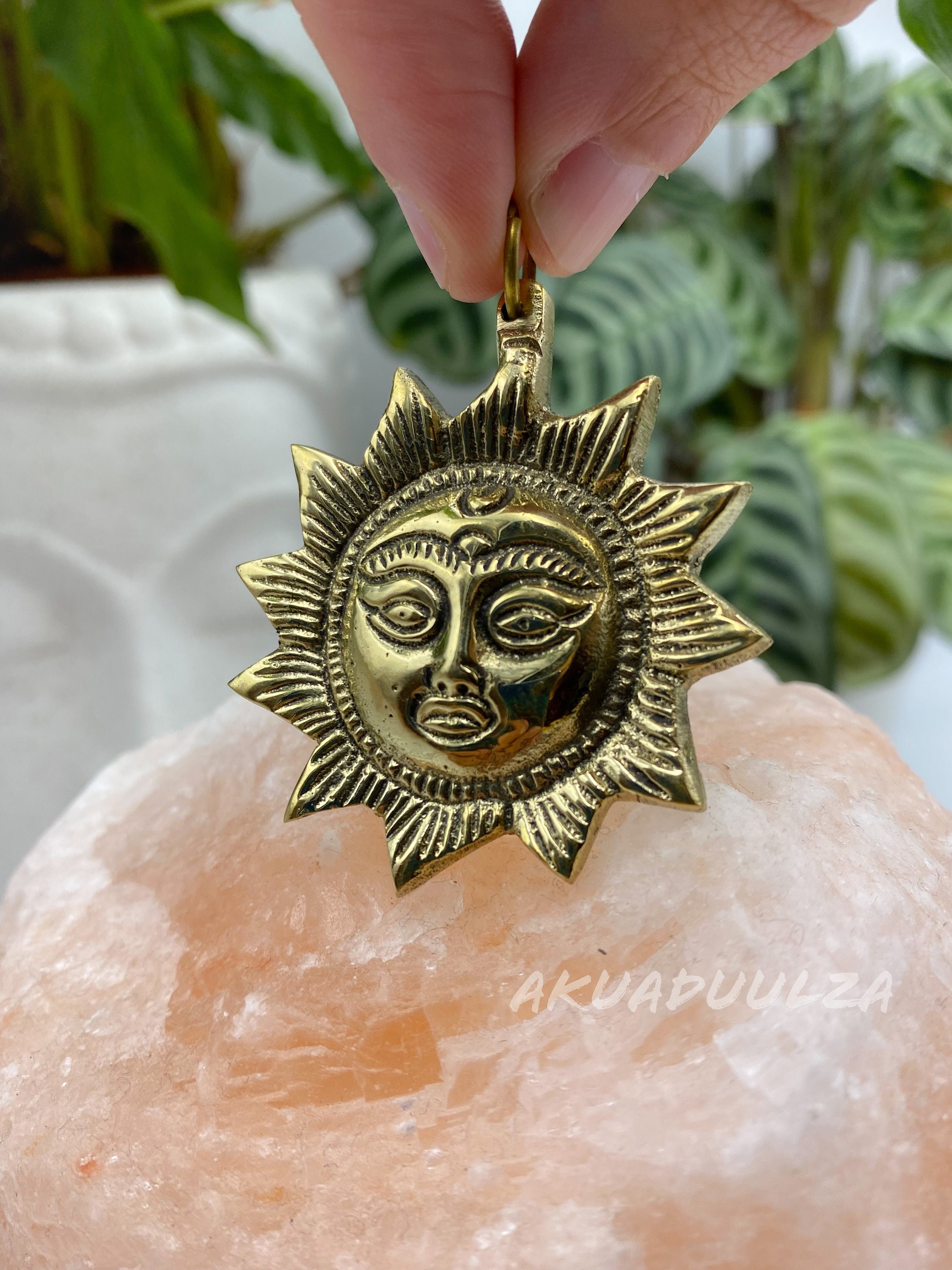 Gold Plated Large Sun Charm, Gold Sun Pendant, Necklace Charms