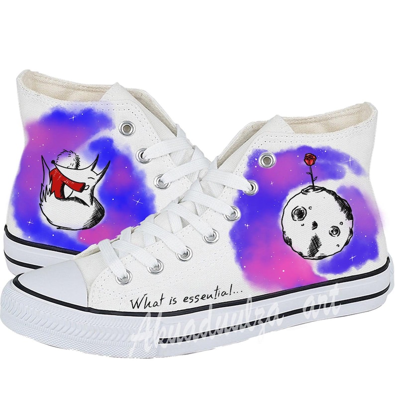 The Little Prince and the Fox Galaxy Hand Painted Personalised Unisex Shoes