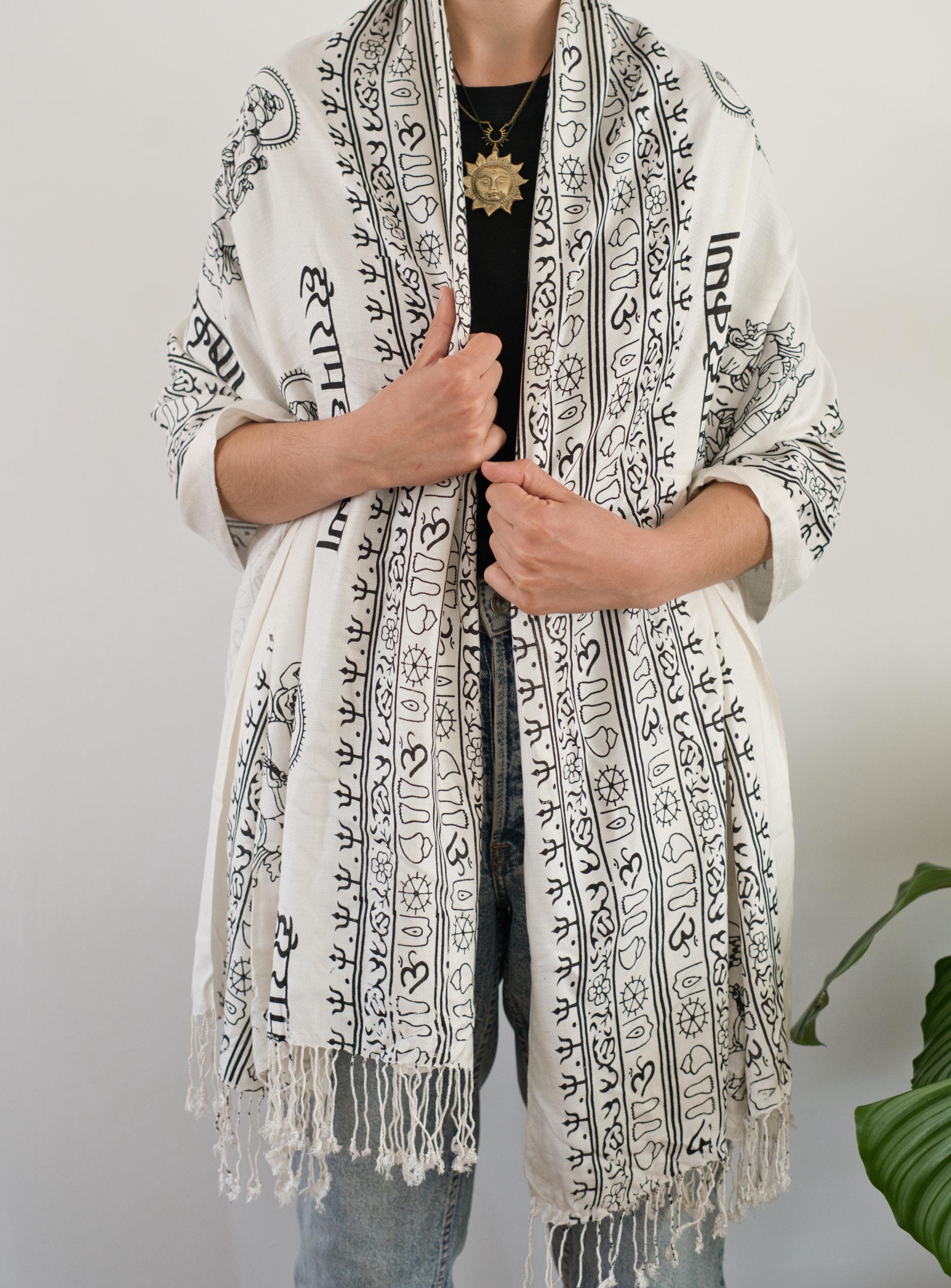 Women's Hare Rama Hare Krishna Prayer Shawl – Lord Ganesha Printed