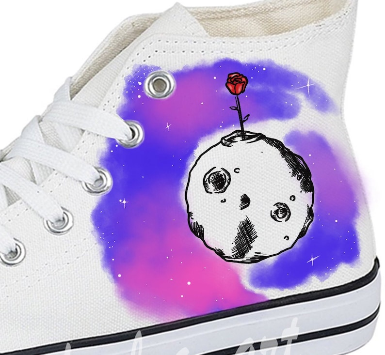 The Little Prince and the Fox Galaxy Hand Painted Personalised Unisex Shoes